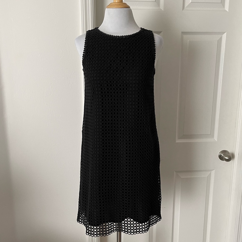 LOFT Black Lace Shift Dress